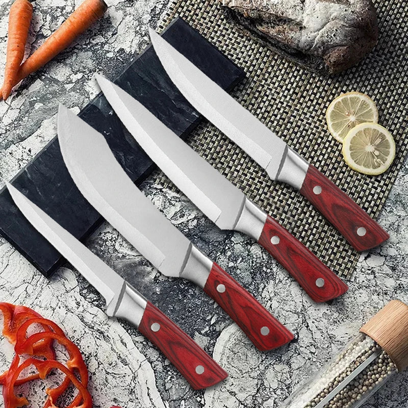 Butcher Kitchen Knives Set Stainless Steel Cleaver Boning Knife for Meat Bone Fish Fruit Vegetables Slicing Chef Knife