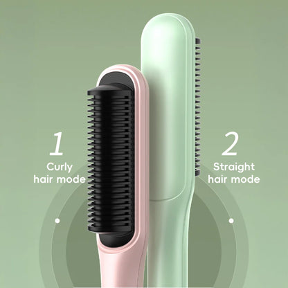Multifunctional Straightener Electric Hair Straightening Curly Iron Brush Comb Curler Hair Straightener Brush Heating Hot Comb