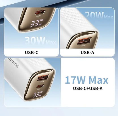 Toocki 33W GaN USB C Charger Digital Display PD Fast Charging For iPhone 15 14 Max Pro iPad For Xiaomi Poco Samsung S23 Charger