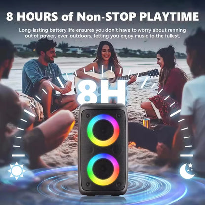 Wireless Karaoke Bluetooth Speaker Subwoofer Portable With Microphone Radio FM Lamp Machine Sound Box Music LED TWS Caixa De Som