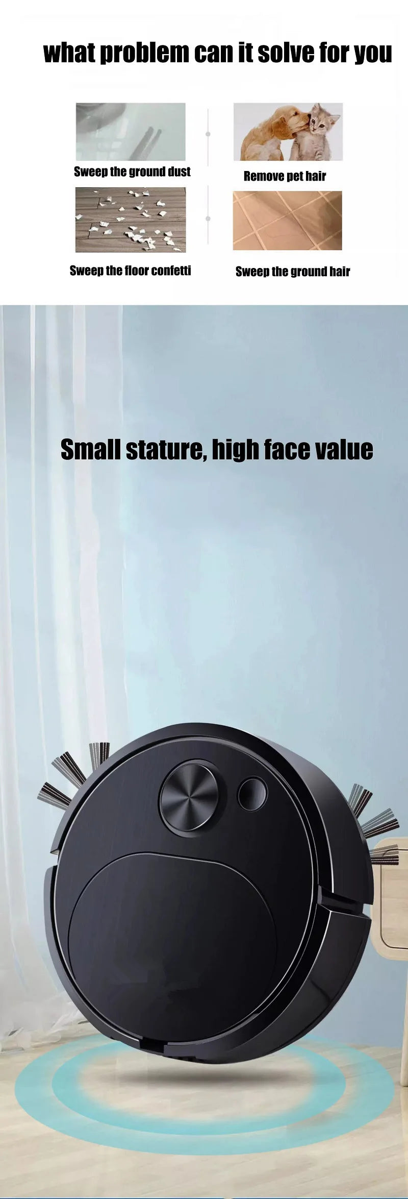 Smart Sweeping Robot Mini Silent Vacuum Wireless Cleaner Sweep Mop Brush Two-In-One Multi-Function Cleaning Machine For Home