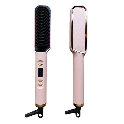 Multifunctional Straightener Electric Hair Straightening Curly Iron Brush Comb Curler Hair Straightener Brush Heating Hot Comb