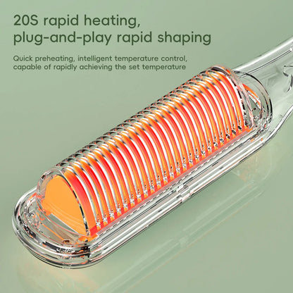 Multifunctional Straightener Electric Hair Straightening Curly Iron Brush Comb Curler Hair Straightener Brush Heating Hot Comb