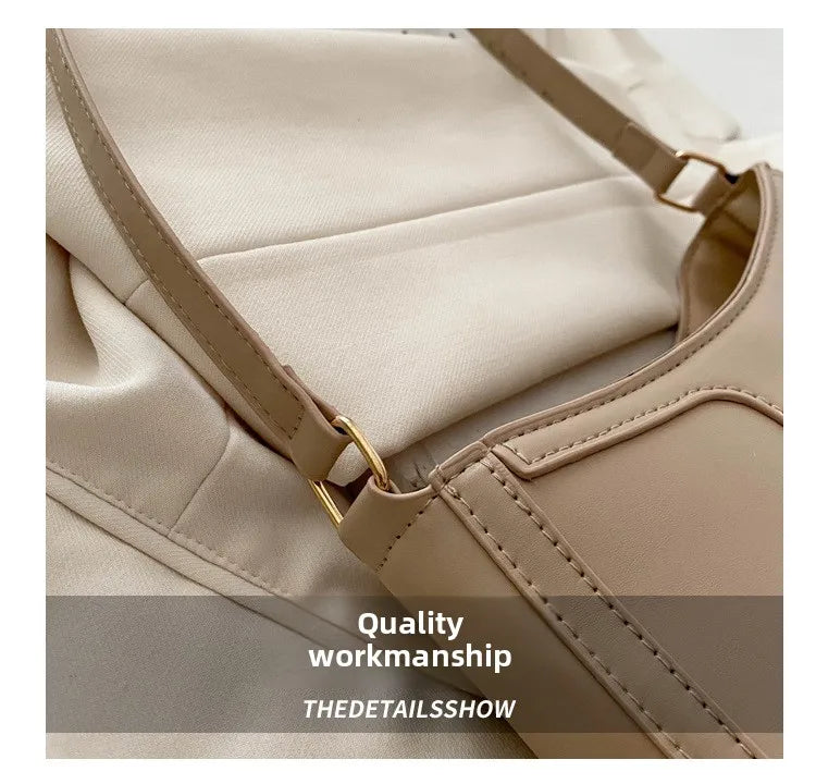 Stylish Shoulder Bag with Metal Bow Decoration, Versatile Underarm Bag, Classic Brown and Black Baguette Bag for Women Daily Use