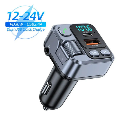 Car Bluetooth Receiver Usb U Disk Read Pd20W Fast Charging Digital Display Car Mobile Phone Adapter Fm Transmiter for Cellphones