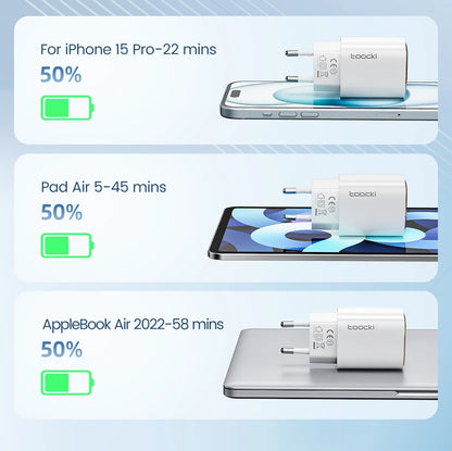 Toocki 33W GaN USB C Charger Digital Display PD Fast Charging For iPhone 15 14 Max Pro iPad For Xiaomi Poco Samsung S23 Charger