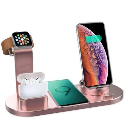 100W 7 In 1 Wireless Charger Stand For iPhone 16-12 Apple Watch 9/8/7/6 Airpods Pro2/1 Phone Chargers Fast Charging Dock Station