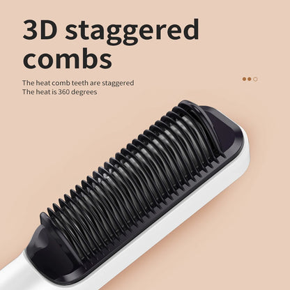 Multifunctional Straightener Electric Hair Straightening Curly Iron Brush Comb Curler Hair Straightener Brush Heating Hot Comb