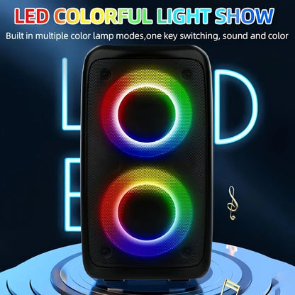 Wireless Karaoke Bluetooth Speaker Subwoofer Portable With Microphone Radio FM Lamp Machine Sound Box Music LED TWS Caixa De Som