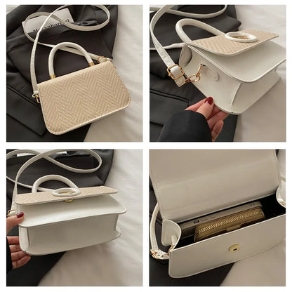 Women's Vintage Crossbody Bag with Adjustable Shoulder Strap - Small Square Shape for Casual & Formal Occasions