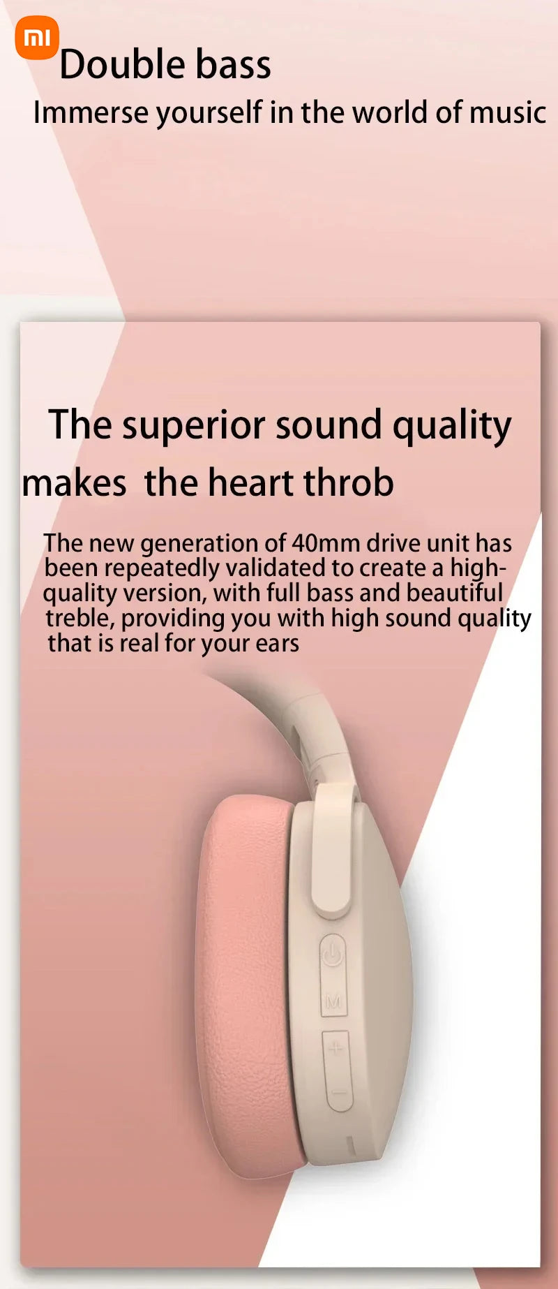 Xiaomi Wireless Bluetooth Headphones Over Ear HiFi Stereo Foldable Lightweight Headset HIFI Stereo Suitable for Samsung iPhone