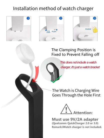 100W 7 In 1 Wireless Charger Stand For iPhone 16-12 Apple Watch 9/8/7/6 Airpods Pro2/1 Phone Chargers Fast Charging Dock Station