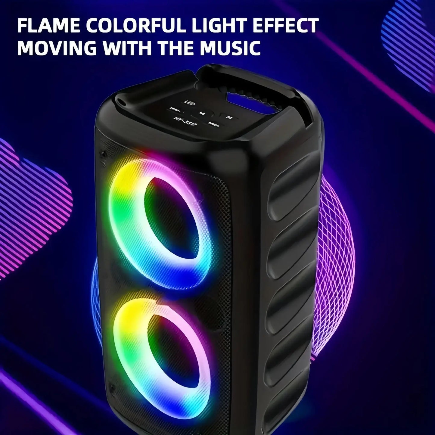 Wireless Karaoke Bluetooth Speaker Subwoofer Portable With Microphone Radio FM Lamp Machine Sound Box Music LED TWS Caixa De Som