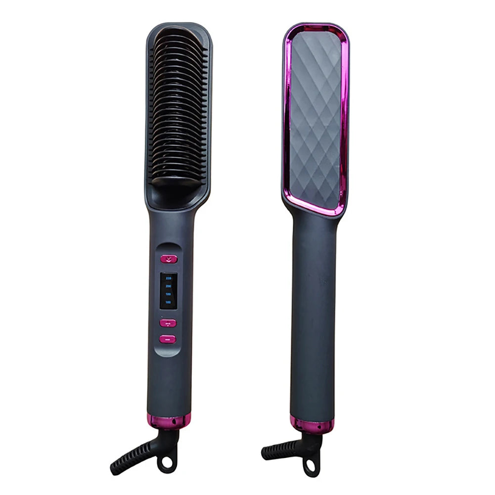 Multifunctional Straightener Electric Hair Straightening Curly Iron Brush Comb Curler Hair Straightener Brush Heating Hot Comb