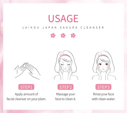 Japan Sakura Facial Cleaner Korean Face Serum Exfoliating Peeling Gel Moisturize Toner Eye Cream Sunscreen Cosmetic SkinCare Set