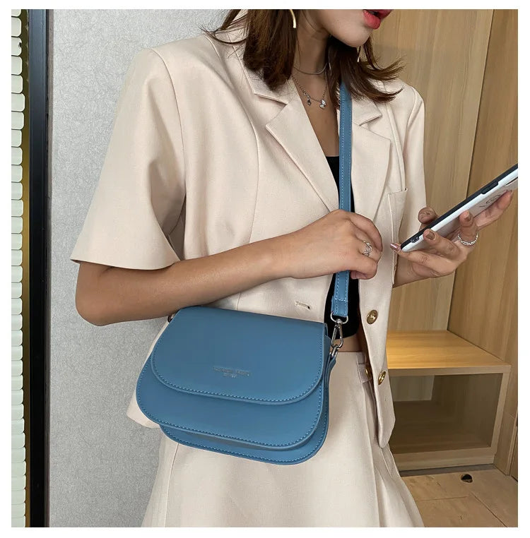Saddle bag women's crossbody bag bag girl, summer simple fashion trend, foreign shoulder bag women