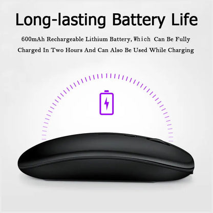 Hot Wireless Bluetooth Mouse 2.4GHz Dual Modes Rechargeable Mice RGB Ergonomic Silent Click Mouse for PC iPad Laptop