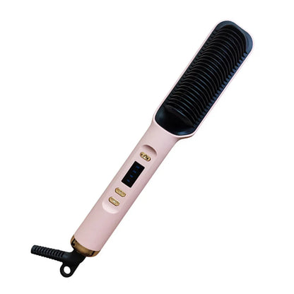 Multifunctional Straightener Electric Hair Straightening Curly Iron Brush Comb Curler Hair Straightener Brush Heating Hot Comb
