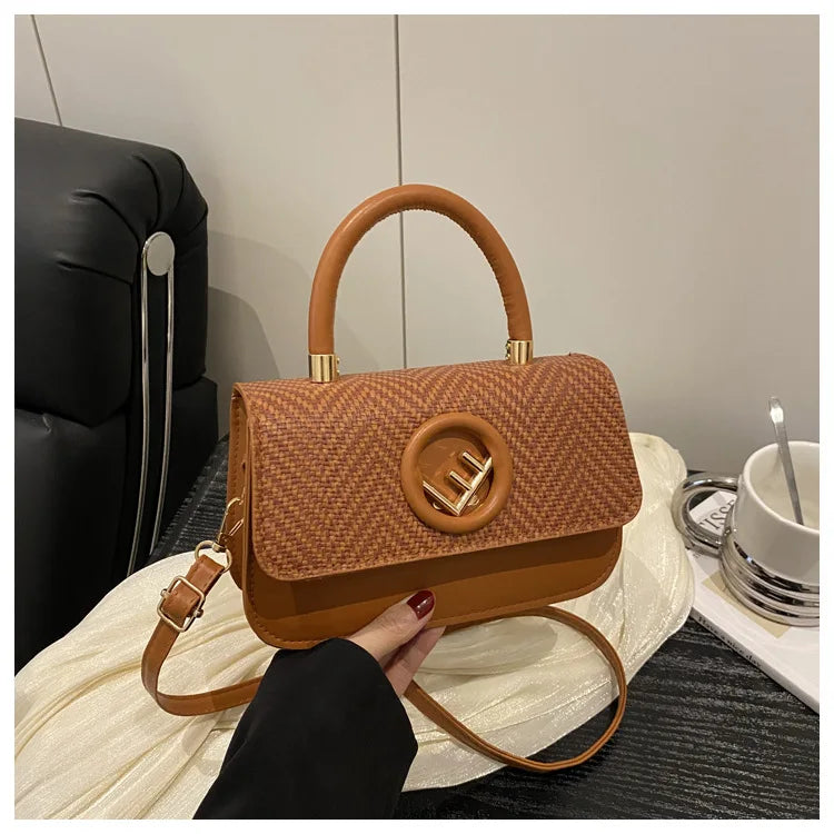 Women's Vintage Crossbody Bag with Adjustable Shoulder Strap - Small Square Shape for Casual & Formal Occasions