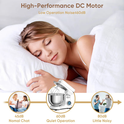 BioloMix 1200W Kitchen Food Stand Mixer, 11-Speeds DC Motor, Digital OLED Screen, Electric Food Mixer with Dough Hook, Whisk