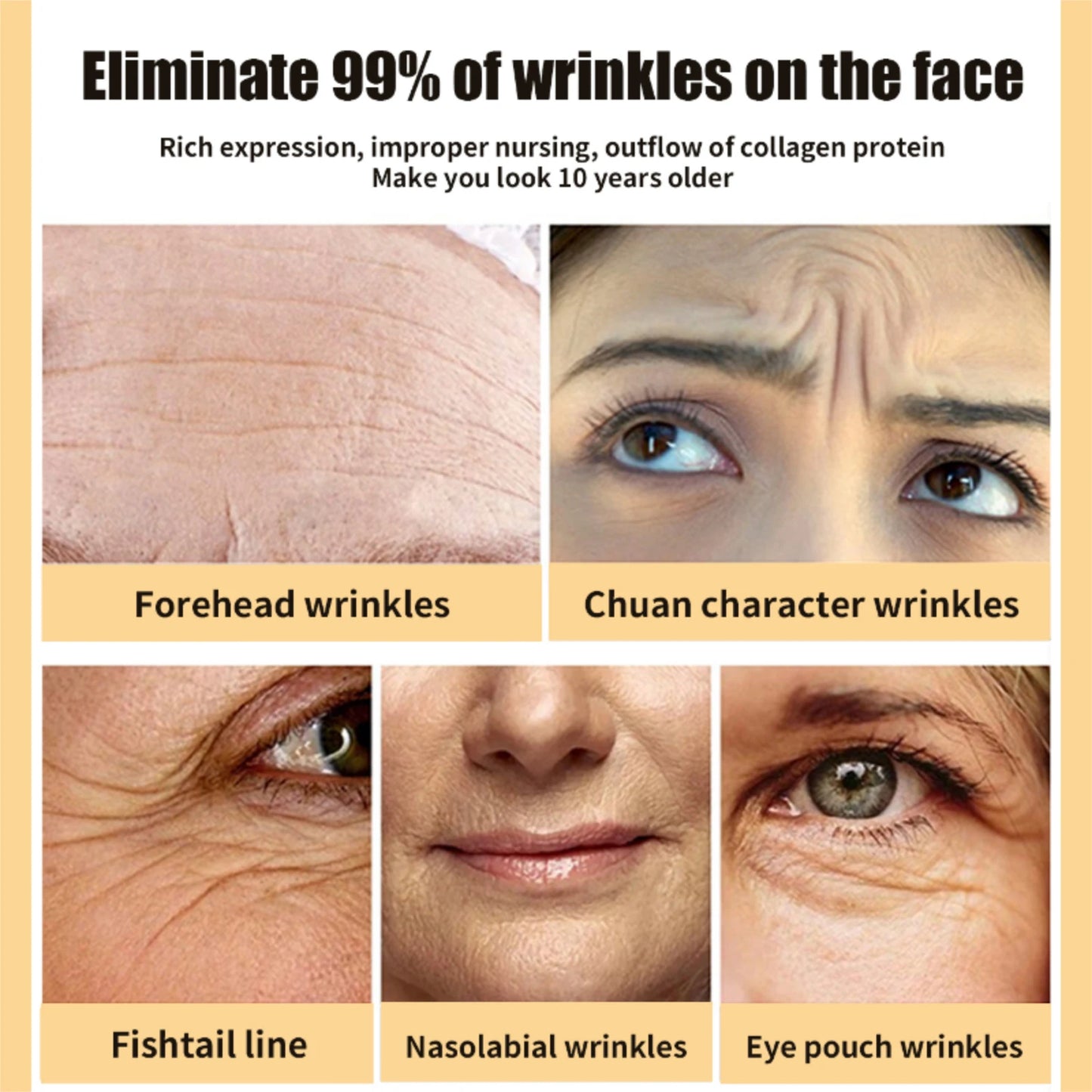 Retinol Wrinkle Remover Face Set Instant Firming Lifting Anti-Aging Serum Fade Fine Lines Whitening Korean Skin Care Products