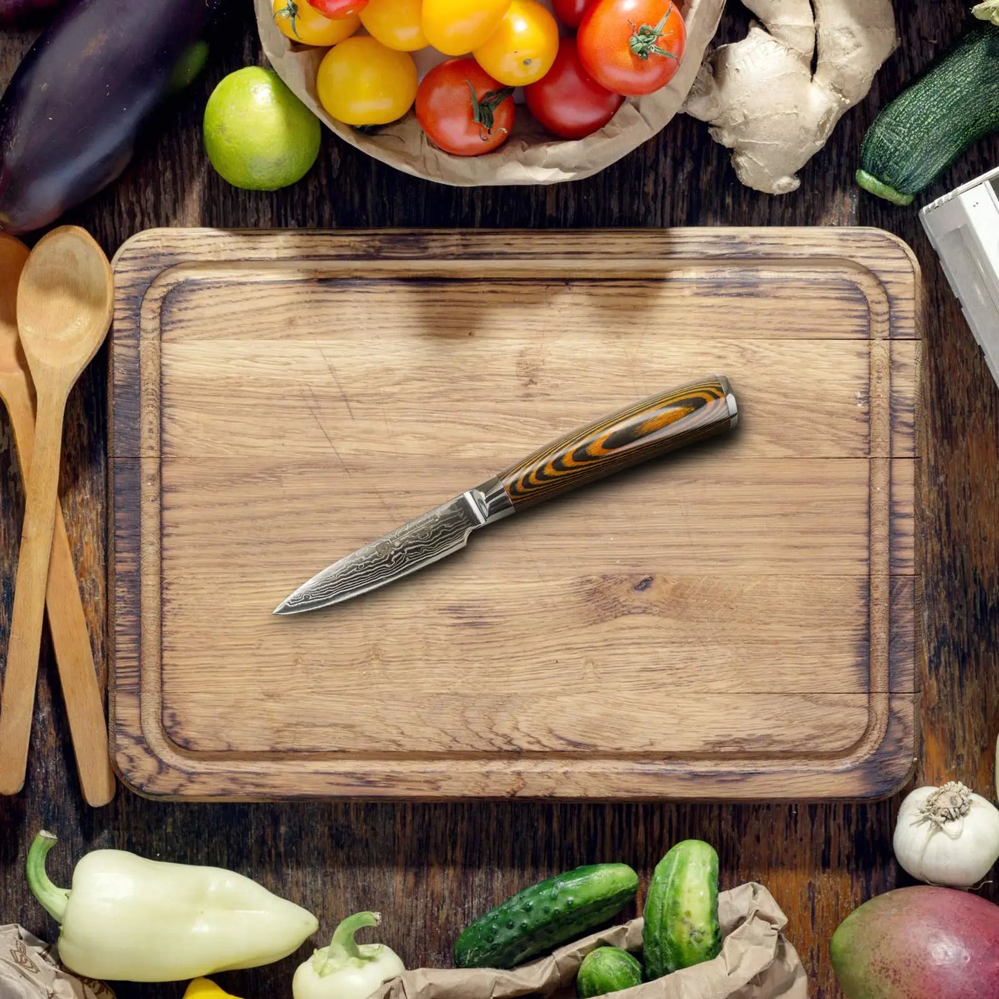 Damascus Knives 67 Layer Chef Knife Japanese Santoku Damascus 8 Inch Chef Knife  Professional Knives Set Utility Paring Knife