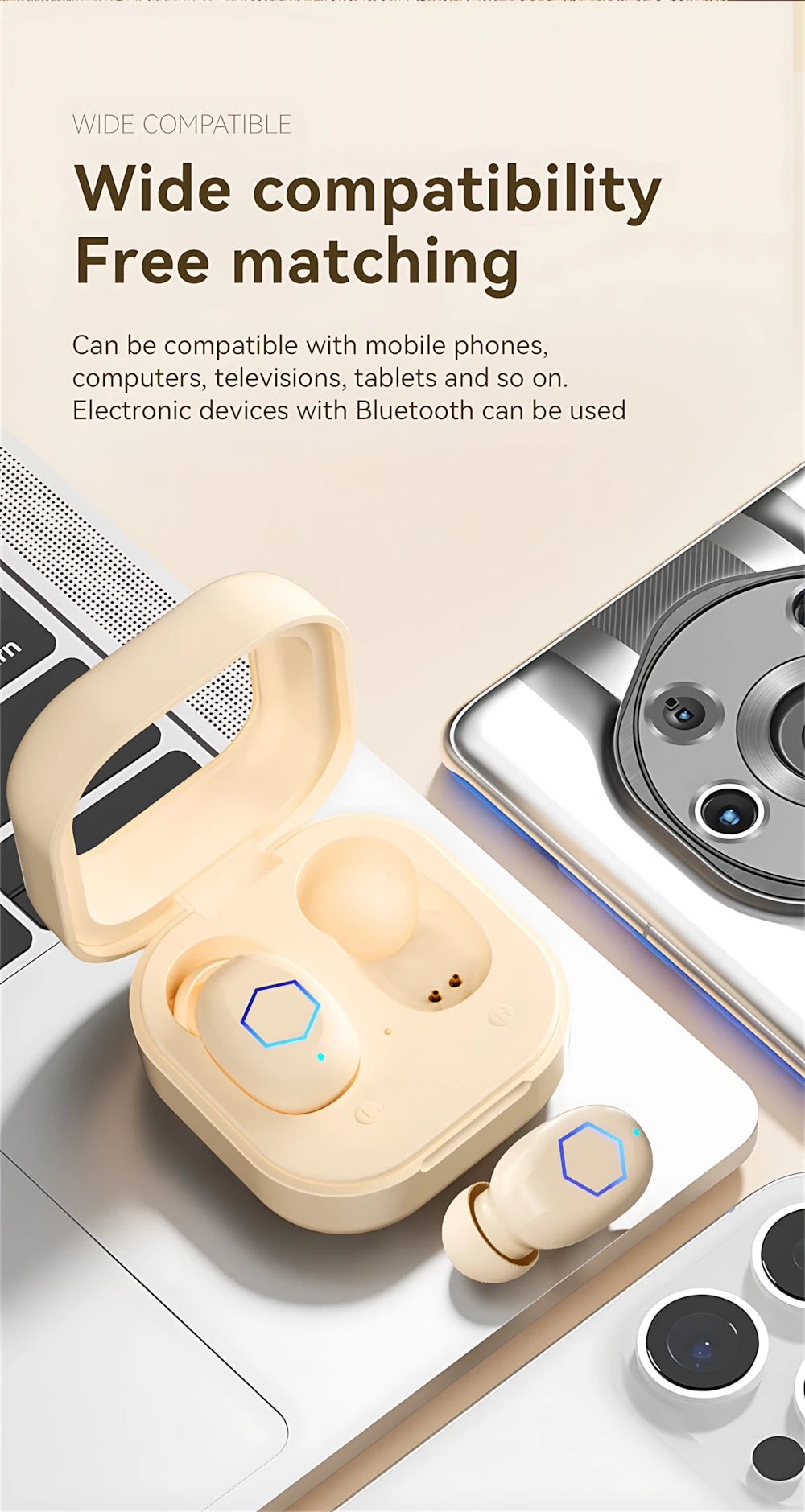 In-ear Bluetooth Headphones Wireless Earphones HIFI Stereo Touch Low Delay Game Earplugs Mini Portable Creative Gifts For Girls