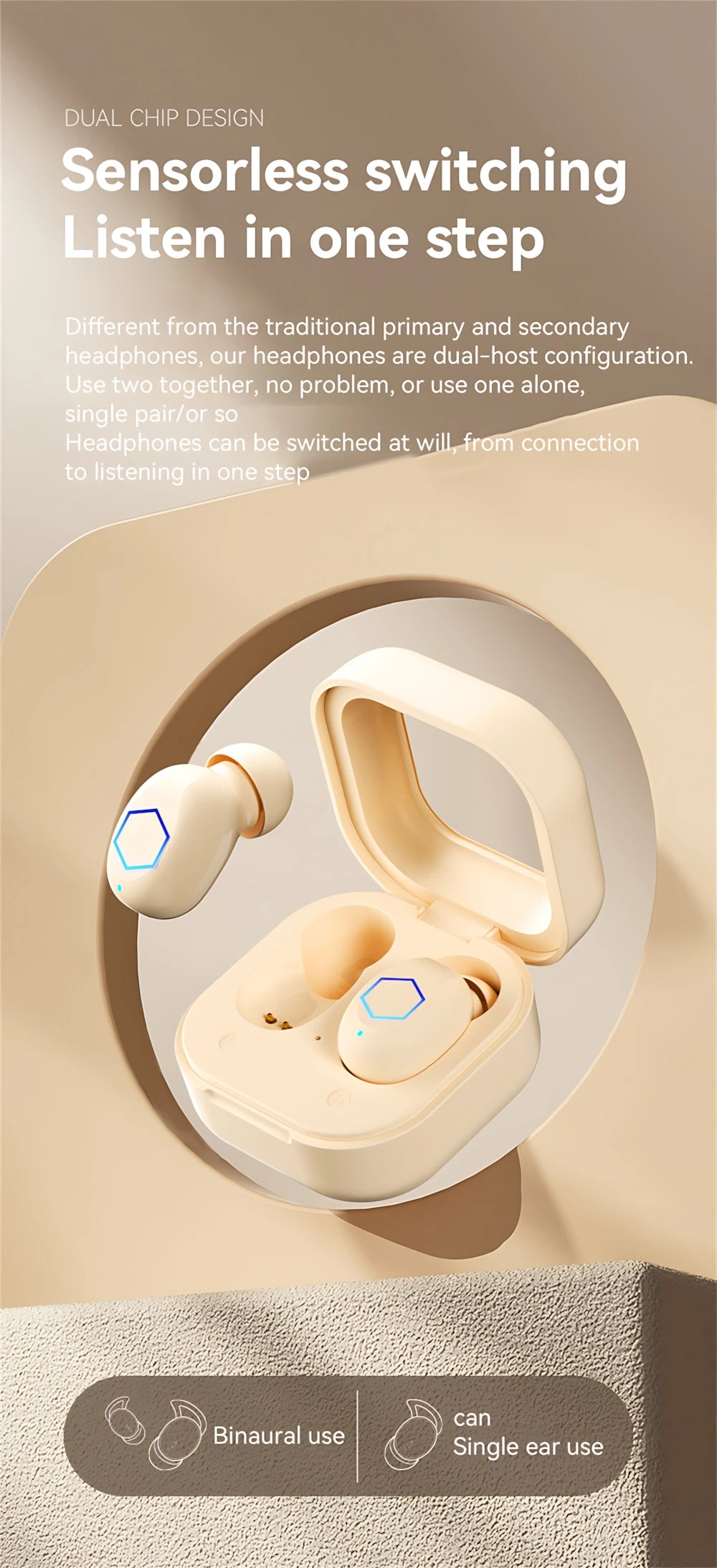 In-ear Bluetooth Headphones Wireless Earphones HIFI Stereo Touch Low Delay Game Earplugs Mini Portable Creative Gifts For Girls