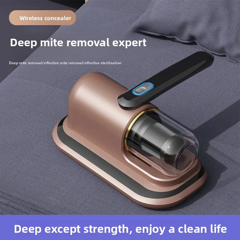 Household dust mite removal device with high suction power, double tapping and ultraviolet sterilization to eliminate dust mites