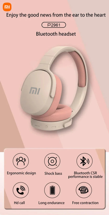 Xiaomi Wireless Bluetooth Headphones Over Ear HiFi Stereo Foldable Lightweight Headset HIFI Stereo Suitable for Samsung iPhone