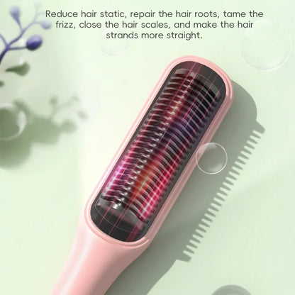 Multifunctional Straightener Electric Hair Straightening Curly Iron Brush Comb Curler Hair Straightener Brush Heating Hot Comb