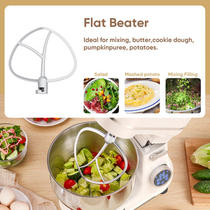 BioloMix 1200W Kitchen Food Stand Mixer, 11-Speeds DC Motor, Digital OLED Screen, Electric Food Mixer with Dough Hook, Whisk