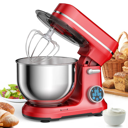 BioloMix 1200W Kitchen Food Stand Mixer, 11-Speeds DC Motor, Digital OLED Screen, Electric Food Mixer with Dough Hook, Whisk