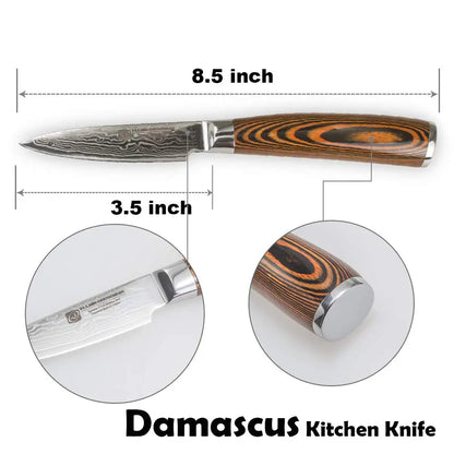 Damascus Knives 67 Layer Chef Knife Japanese Santoku Damascus 8 Inch Chef Knife  Professional Knives Set Utility Paring Knife