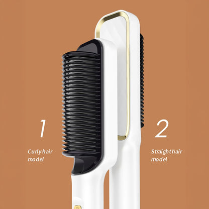 Multifunctional Straightener Electric Hair Straightening Curly Iron Brush Comb Curler Hair Straightener Brush Heating Hot Comb