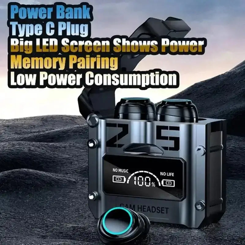 New TWS M25 Bluetooth 5.3 TWS Wireless Headphones with LED Display Stereo Headset Touch Control Earbuds Noise Reduction