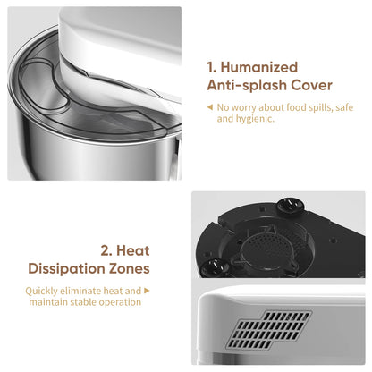 BioloMix 1200W Kitchen Food Stand Mixer, 11-Speeds DC Motor, Digital OLED Screen, Electric Food Mixer with Dough Hook, Whisk