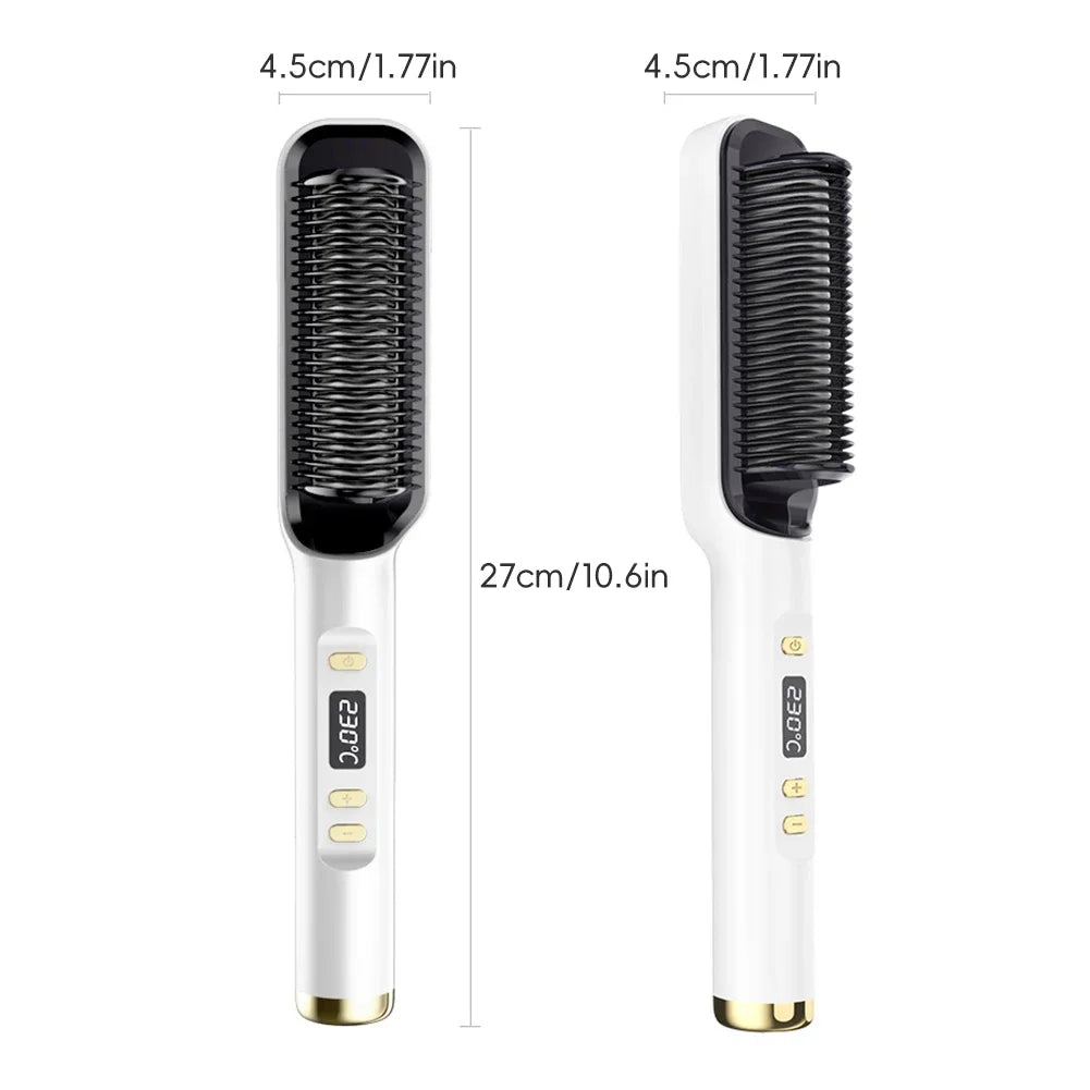 Multifunctional Straightener Electric Hair Straightening Curly Iron Brush Comb Curler Hair Straightener Brush Heating Hot Comb