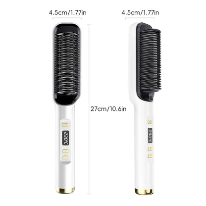 Multifunctional Straightener Electric Hair Straightening Curly Iron Brush Comb Curler Hair Straightener Brush Heating Hot Comb