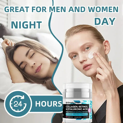 50ML Retinol Wrinkle Remover Face Cream Collagen Hyaluronic Acid Moisturizing Creams Deep Nourishing Day Night Skin Care
