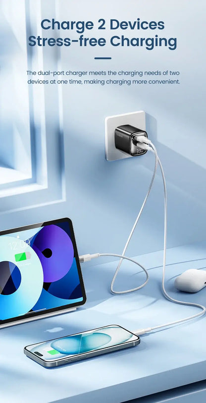 Toocki 33W GaN USB C Charger Digital Display PD Fast Charging For iPhone 15 14 Max Pro iPad For Xiaomi Poco Samsung S23 Charger